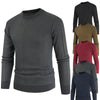 Solid Round Neck Pullover Casual Sweater