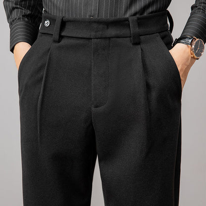 Thickened Loose Straight Outerwear Men's Pants