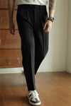 Straight Casual Draping Cropped Suit Pants