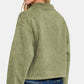 Acid Wash Fleece Half Snap Sweatshirt with Pocket