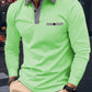 Plaid Lapel Polo Shirt Solid Color Long Sleeve