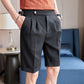 British Solid Color Casual Simple Naples Mid Waist Shorts