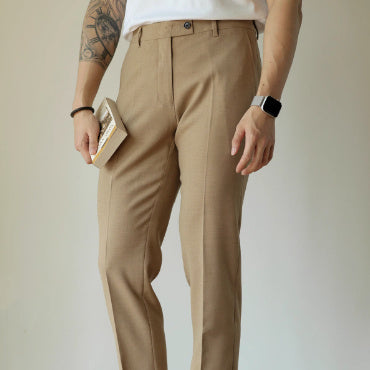 Slim Fit Elastic Straight Trousers