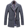 British Fall Winter Woolen Coat Fashion Polo Collar Cotton Scarf