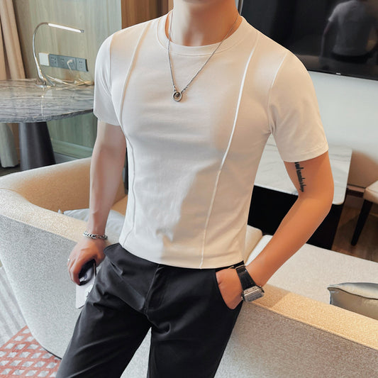 Round Neck Thin Stretch Short Sleeve T-shirt