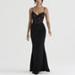 AURORA - Lace High Waist Long Dress Deep V Strap Fishtail Gown