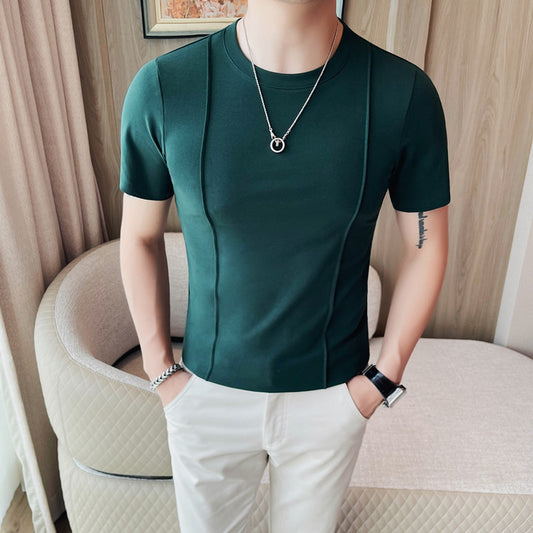 Round Neck Thin Stretch Short Sleeve T-shirt