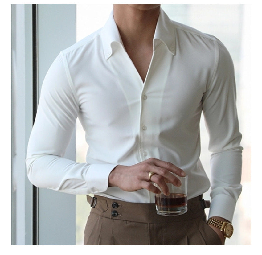 Autumn Italian Collar Men's Shirt