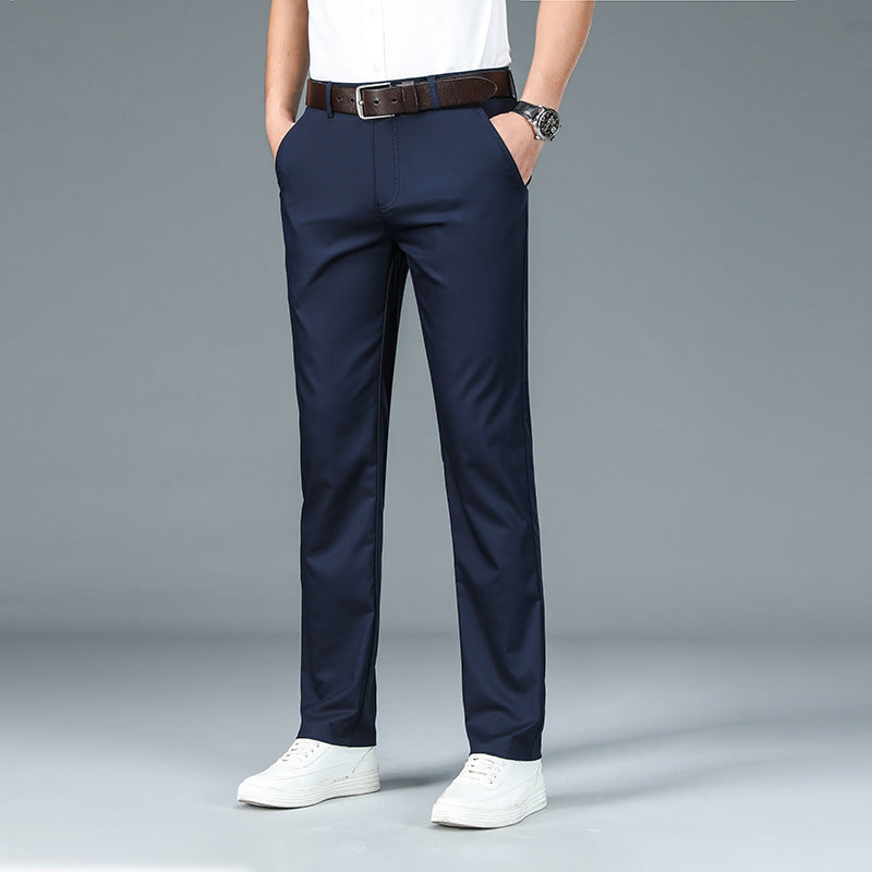 Summer Ice Silk Casual Pants Straight Loose Business for Men