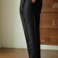 Straight Casual Draping Cropped Suit Pants