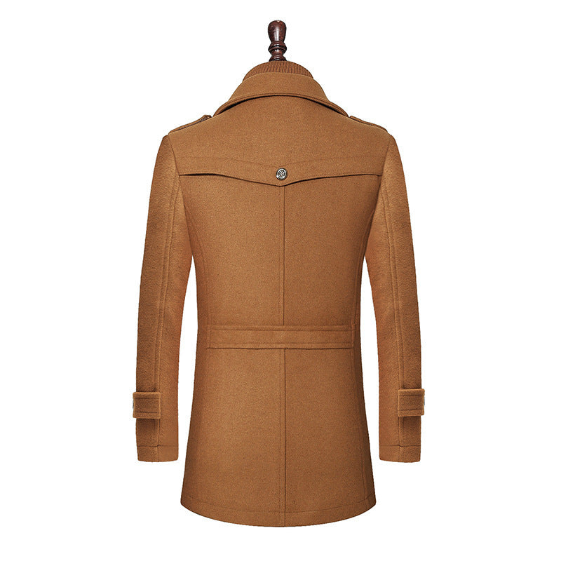 Luxury Woolen Coat Double Collar Standardl Zipper Coat Jacket