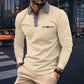 Plaid Lapel Polo Shirt Solid Color Long Sleeve