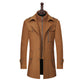 Luxury Woolen Coat Double Collar Standardl Zipper Coat Jacket