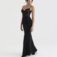 AURORA - Lace High Waist Long Dress Deep V Strap Fishtail Gown