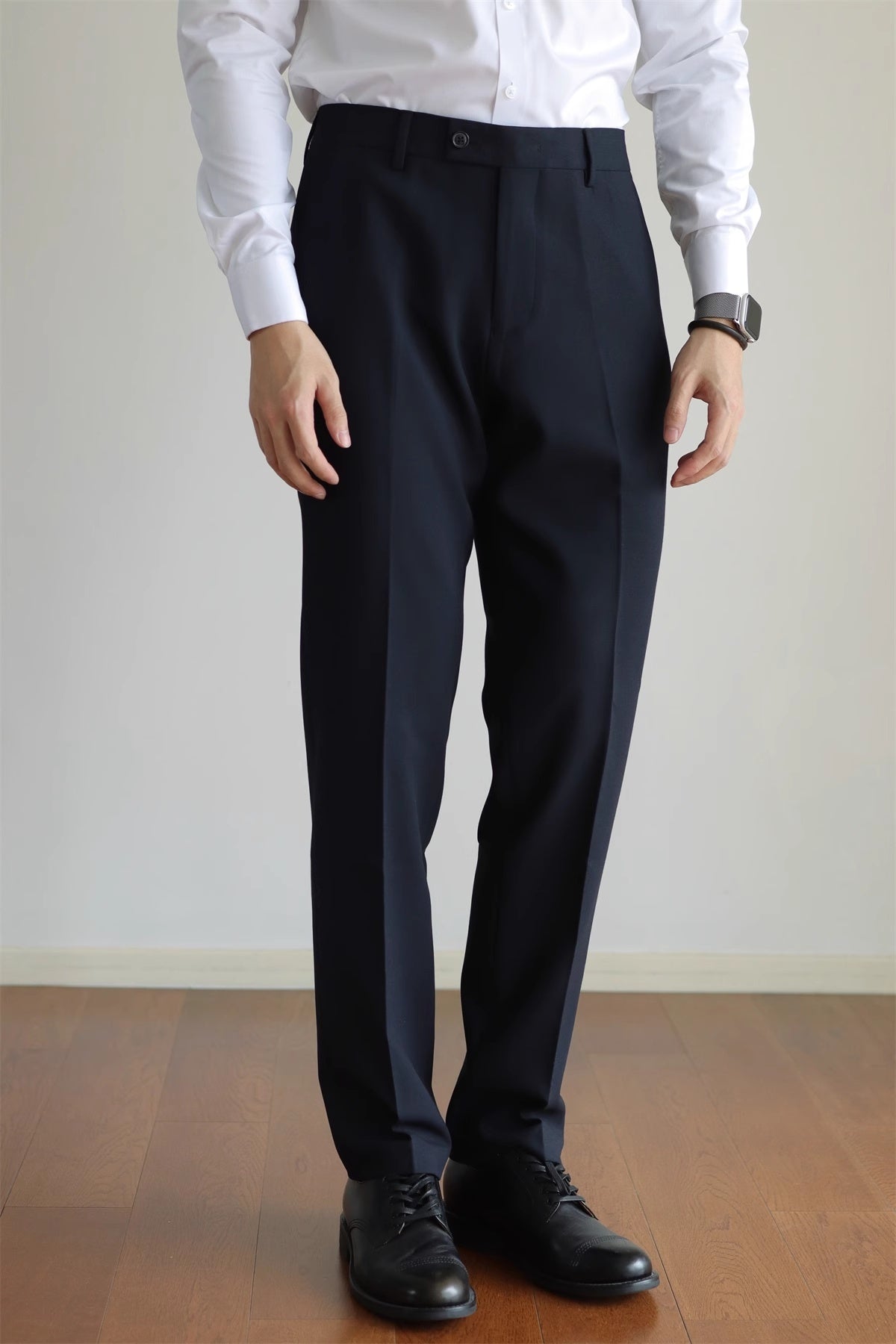 Slim Fit Elastic Straight Trousers